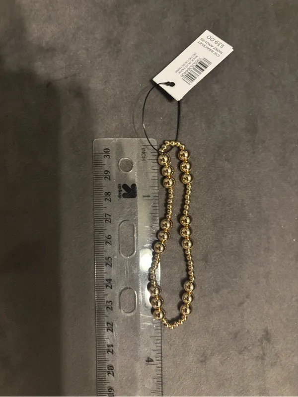 New Chico’s Gold Tone Small Beaded Stretch Bracelet - Image 5