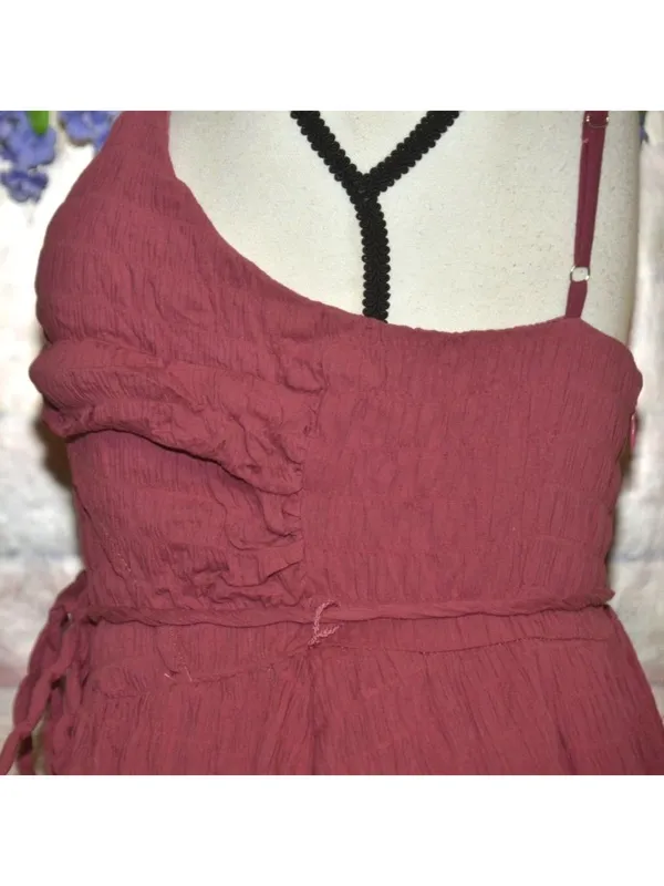 NWT Lulus Cue the Cuteness Mauve Twist-Front Midi Dress Size M Crinkle Texture - Image 6