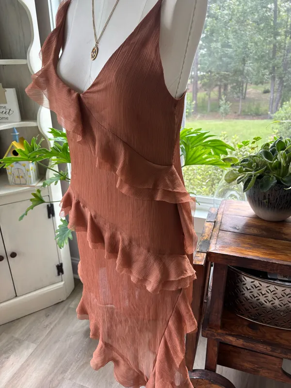 ZARA Brown Dress Midi - Image 2