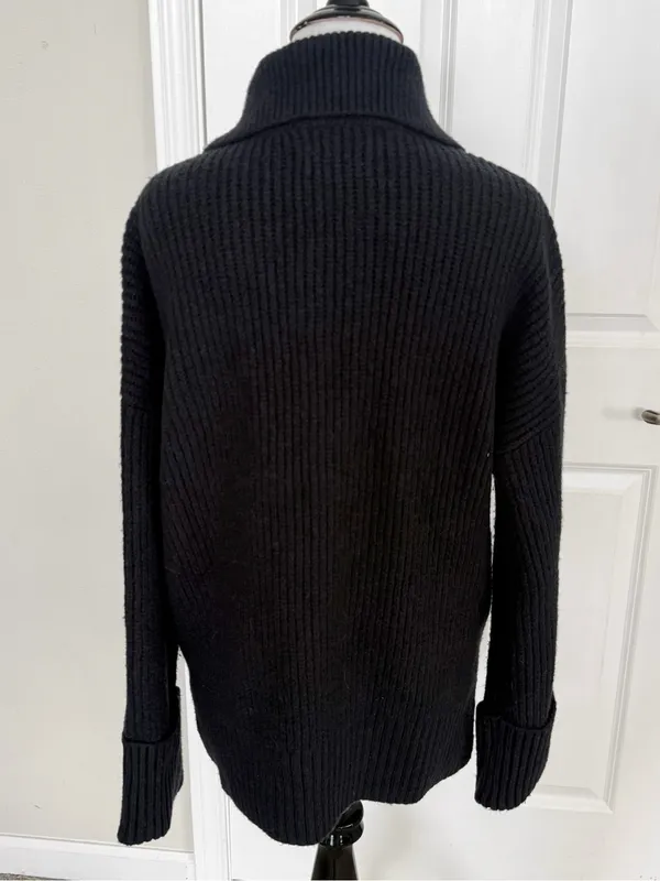 Abercrombie & Fitch Button-Up Collared Cardigan Black Size Small - Image 5