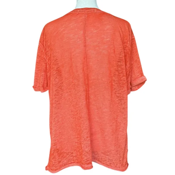 Free People We the Free Cassidy‎ Cuff Sleeve Tee Poppy Sz XS - Image 5