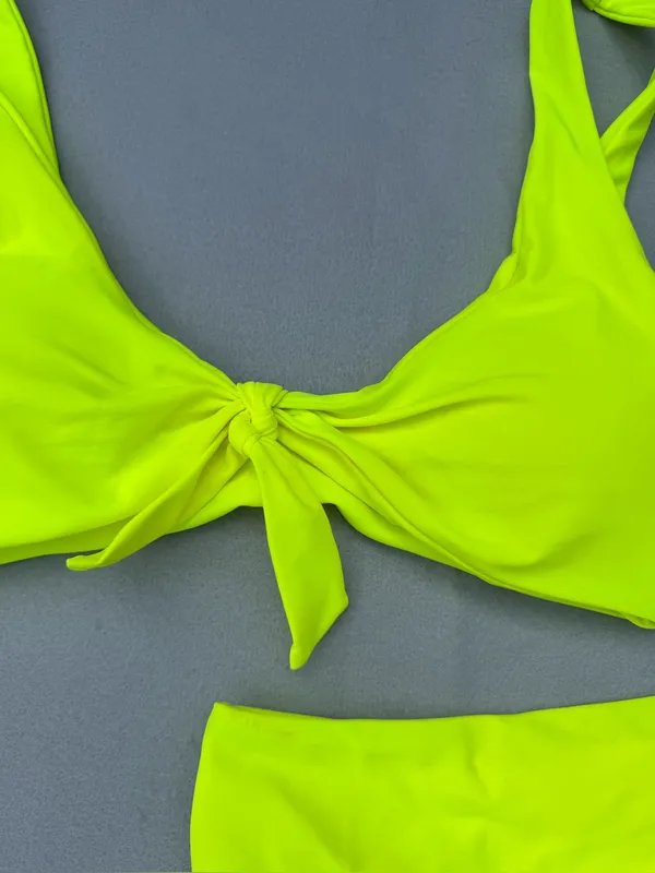 Women's NEW Neon Two Piece High Waisted Thong Bikini Size Medium #260137 - Image 3