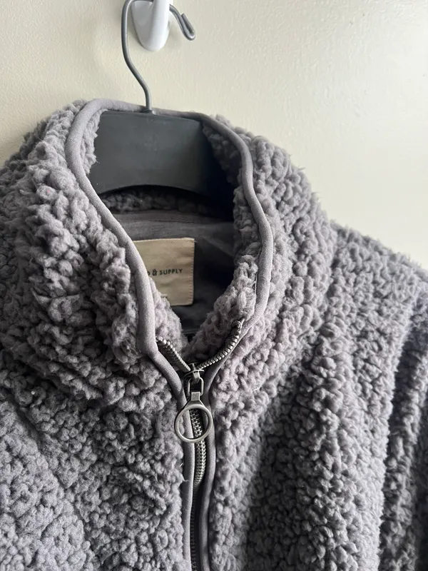 Thread&Supply Cropped Fleece Half Zip Sweater - Image 2
