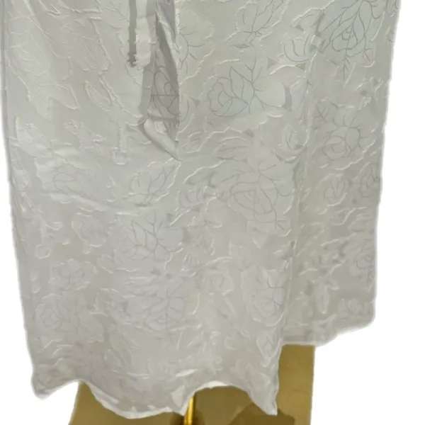 New Lulus Graceful White Floral Jacquard Halter Midi Dress Women’s Sz XL Elegant - Image 8