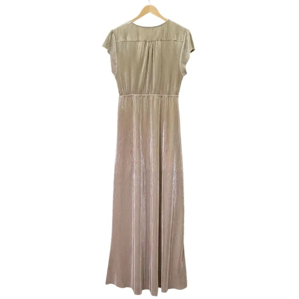 Baltic Born Athena Pleated Maxi Dress Sz XS Champagne Gold Maternity Bridesmaid - Image 3