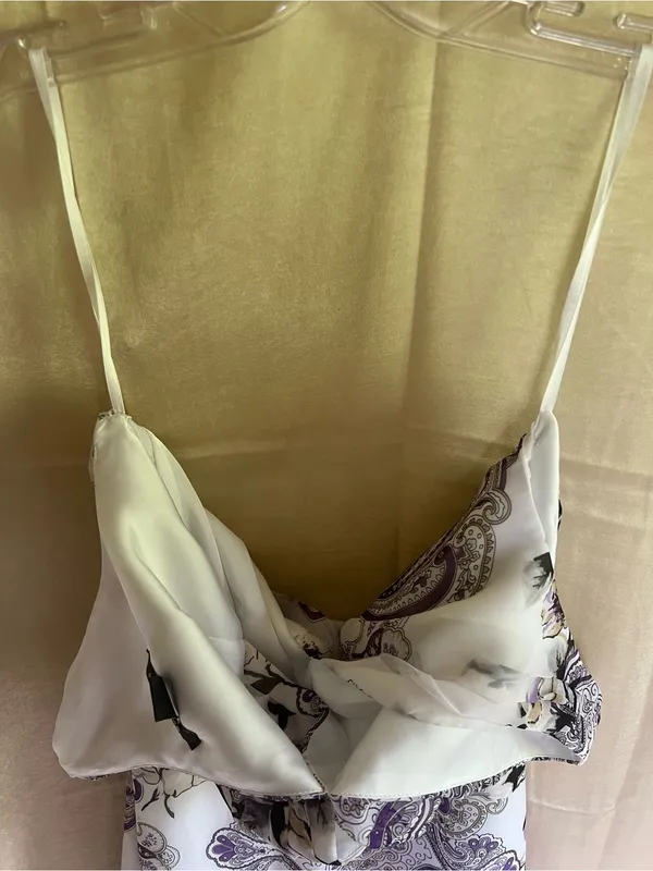 White House Black Market Chiffon A-Line Dress with Sash Tie Belt NWOT Never Worn - Image 9