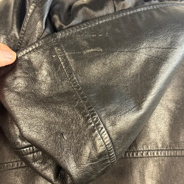 Wilsons Leather Hooded Leather Coat‎ Full Zip Pockets Black Size M Capsule READ - Image 9