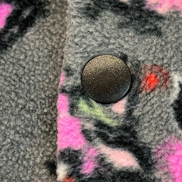 VERA BRADLEY Jacket Women's Small Gray Pink Floral Sporty Fleece‎ Pullover Cozy - Image 5
