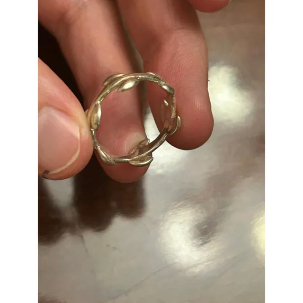 ring band sterling silver 925 beautiful unique lot a83 size 7 leaves - Image 3