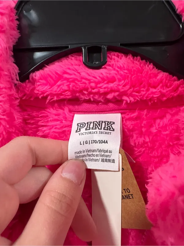 NWT VS PINK Soft Hot Pink Sweatshirt Full Zip - Image 2