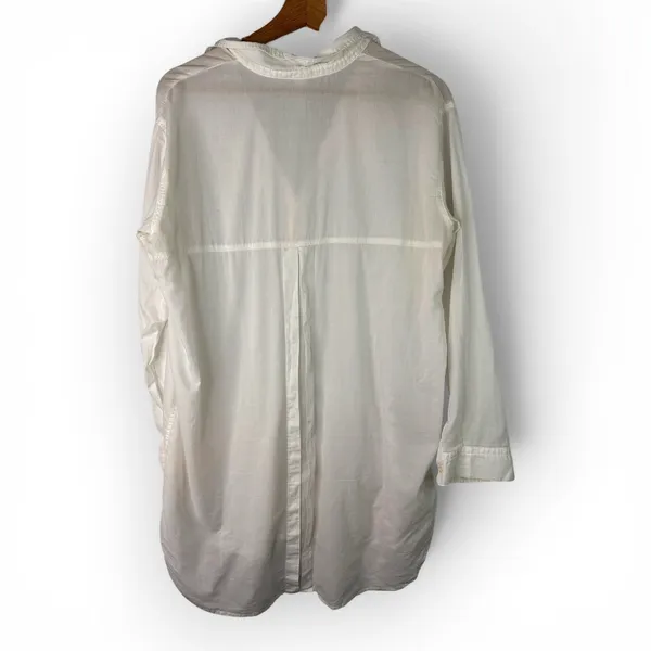 Gap Body Cotton Sheer Shirt Dress Womens Small White Long Sleeve Swim Cover Up - Image 2