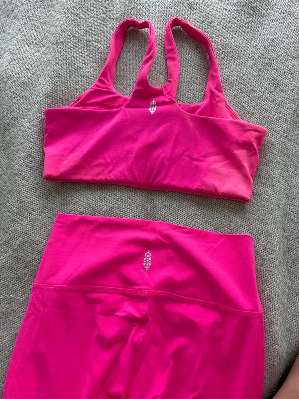 Free People FP Movement Hot Pink Women's Seamless Sports Bra & Legging Set - Image 5
