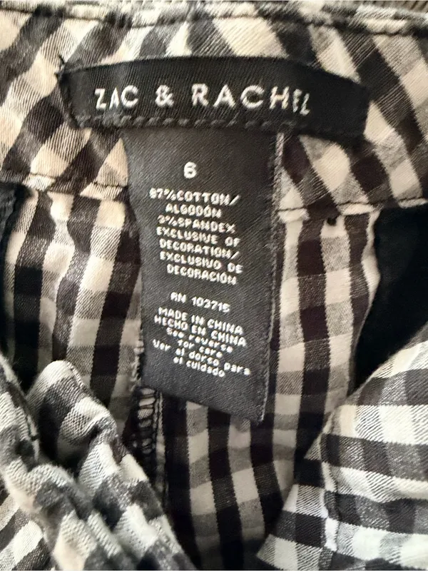 Zac & Rachel Black and White Gingham Shorts - Image 3