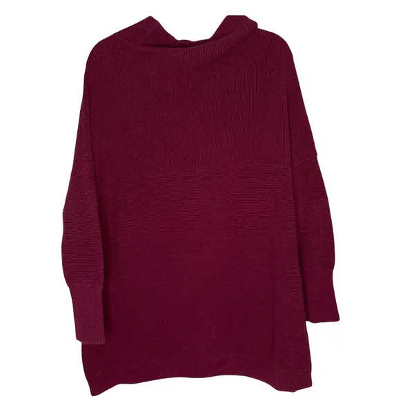 Free People Ottoman Slouchy Tunic Women Sm Berry Pink‎ Excellent Ribbed Sweater - Image 4