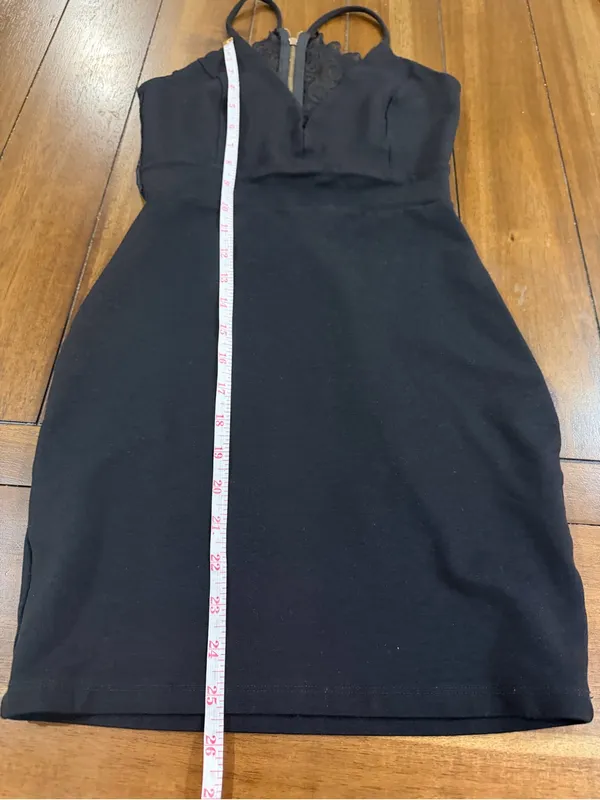 Windsor Black Bodycon Mini Dress Lace Open Back Gold Zip Cocktail Party - Image 5