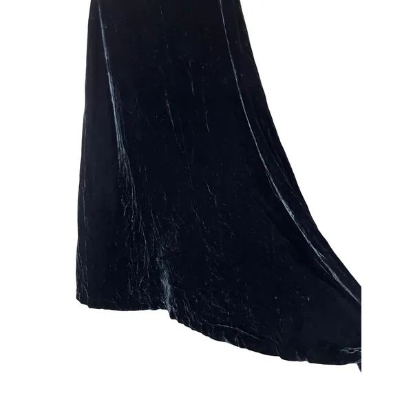 Vintage Banana Republic Black Velvet‎ Button Front Maxi Skirt Size 6 - Image 6