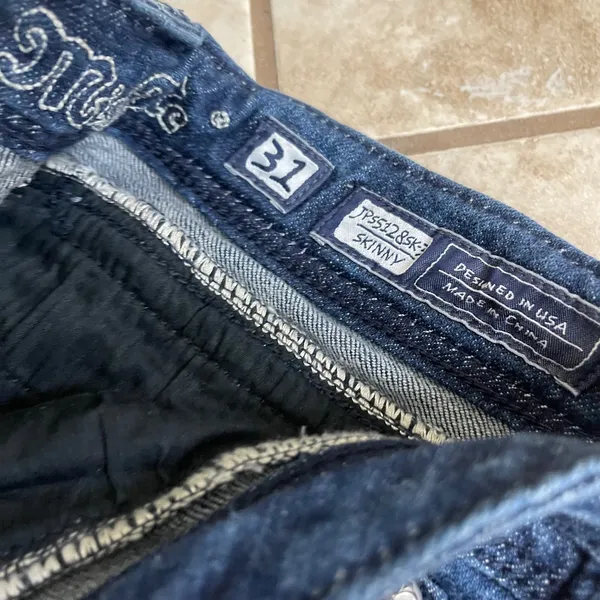 Miss Me Bradbury Skinny Jeans Dark Wash Embellished Flap Pocket 31 women's - Image 4