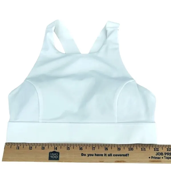 Lululemon Fast Free Bra Nulux White Sports Bra Size 6 - Image 7
