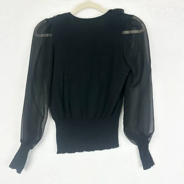 Vintage Charlotte Russe Y2K Top Small Whimsigoth Fairy Witchy Sheer Sleeve - Image 2