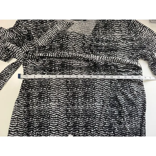 Apt. 9 Faux Wrap Dress Black White‎ Abstract Geometric V-Neck XL Officewear - Image 7