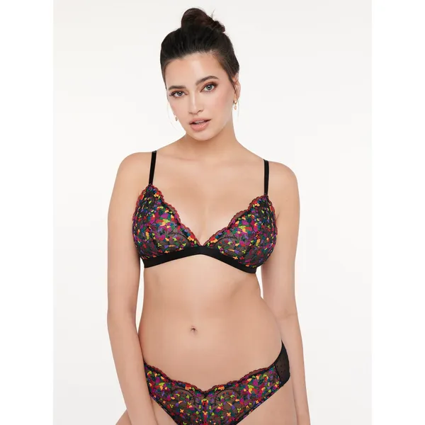 Nwt Savage X Fenty Steamy Floral Lace Black Caviar Romance In Bloom Lace Xs Product Description Lush florals are always a vibe! Our sheer Steamy Floral Lace Bralette features a unique floral print and scalloped trim. Features Unlined lace bralette Triangle cups Powermesh wing Rose gold-tone hardware Adjustable straps Hook-and-eye back closure Lace: 83% Nylon, 17% Elastane; Wing: 88% Nylon, 12% Elastane Hand wash cold, line dry Imported - Image 7