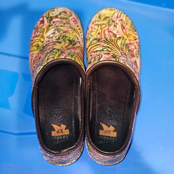 Dansko XP Womens Yellow Floral Professional Nursing Clogs Shoes 41 10.5 -‎ 11 - Image 5