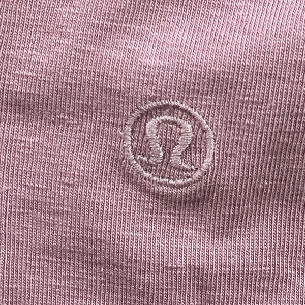 Lululemon Womens Pink Short Sleeves Relaxed Fit Crew Neck Crop Tee T-shirt Sz XL - Image 4