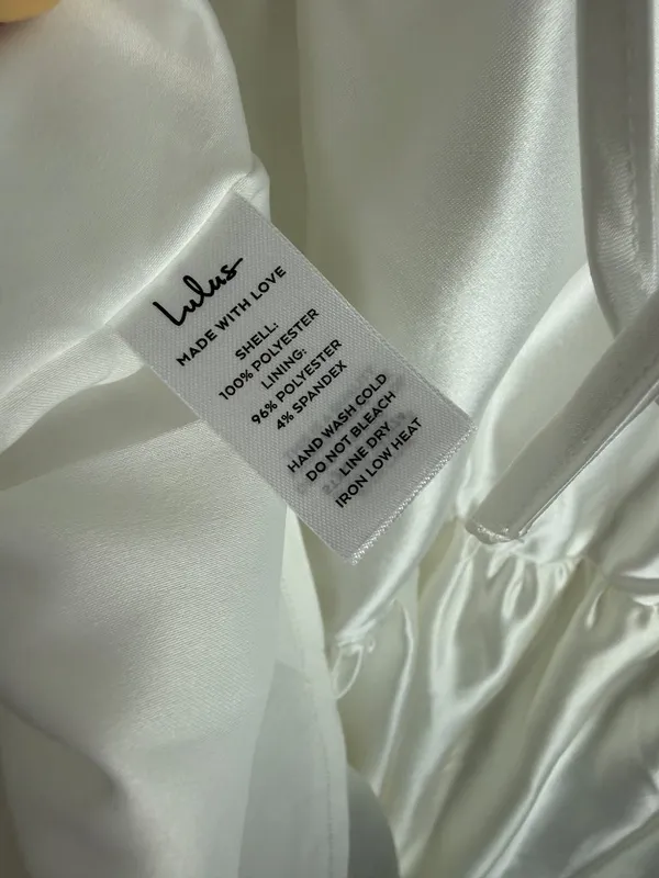NWT Lulus Modern Adoration White Satin Backless Lace-Up Maxi Dress White Large L - Image 17