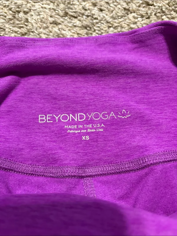 Beyond Yoga Women’s Vivid Plum Heather At Your Leisure High‎ Waist Leggings XS - Image 5