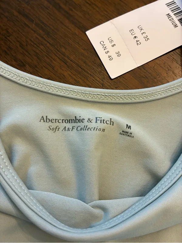Abercrombie and Fitch Bodysuit Women’s Medium Blue Tank Top Sleeveless New NWT - Image 3