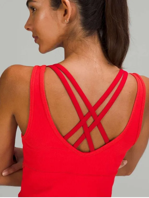 Lululemon Power Pivot Ribbed Tank Crop Top Love Red - Image 9