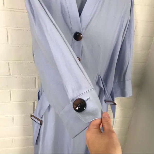 Zara Basic Light Blue Casual Style Shirtdress Size S - Image 10