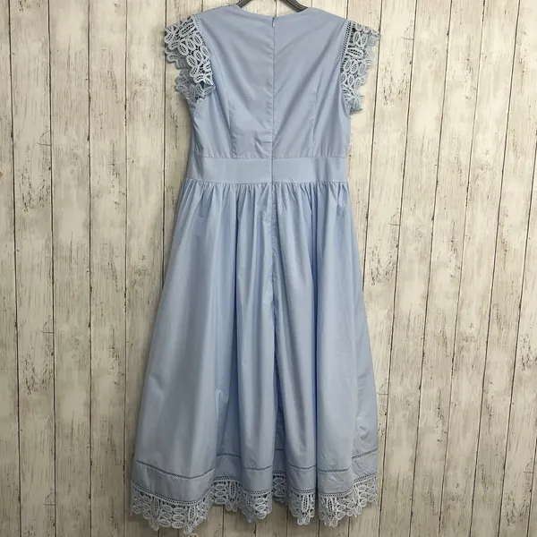 Chicwish V-Neck Lace Panelled Sleeveless Maxi Dress Baby Blue Cottagecore Feminine - Image 3