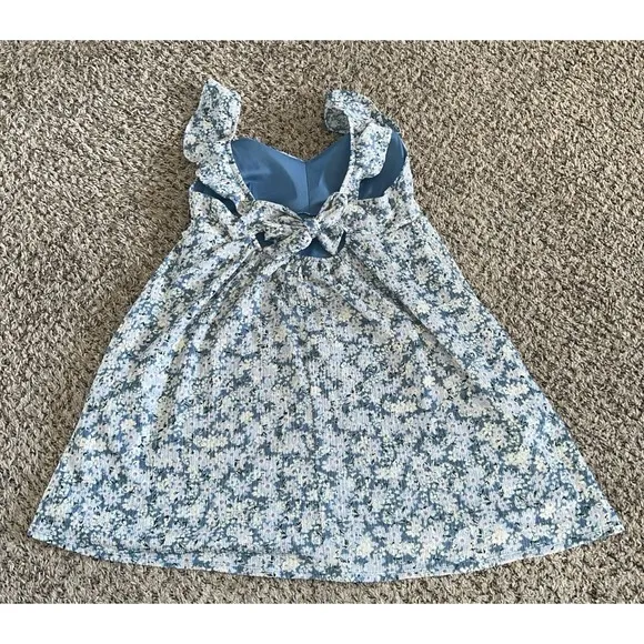 Eyeshadow juniors blue floral tie back babydoll‎ dress size large - Image 4