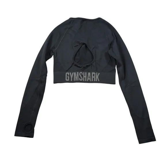 Gymshark Women's Black Size M Vital Seamless‎ 2.0 Long Sleeve Crop Top Backless - Image 5