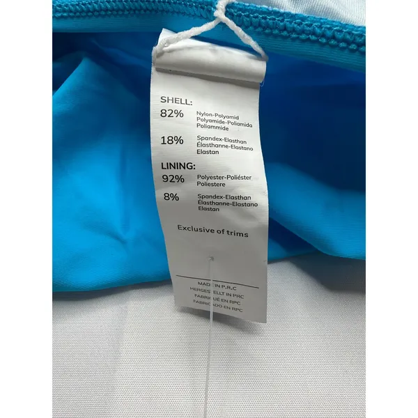 Cupshe Bright Blue Ruffle Sleeve Tankini Set High Waisted Ruched Swimsuit L - Image 11