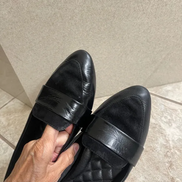 Birdies sparrow Black Leather Suede Pointed Toe Loafer‎ Flats Womens Size 8 - Image 6