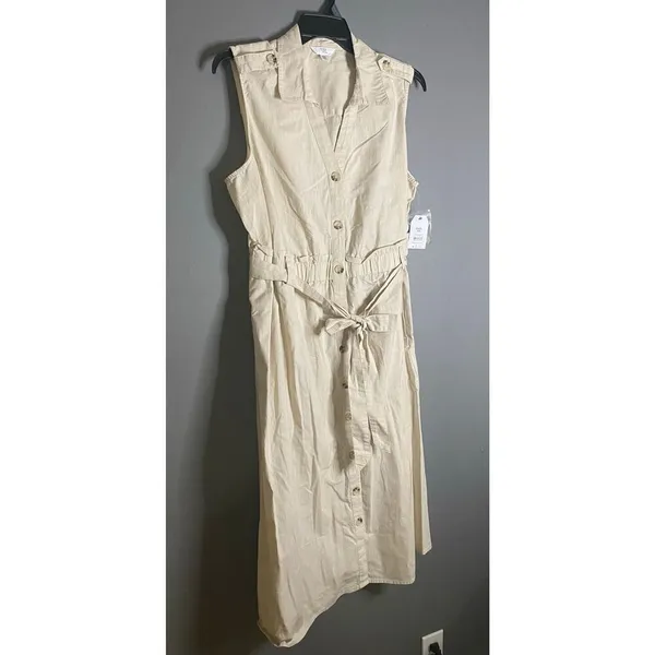 Time and Tru Women's Sleeveless Cotton Belted Midi Shirtdress Size XXL NWT - Image 4