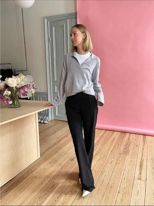 Djerf Avenue Getaway Top Grey Melange 100% organic cotton NWOT Size XS sweater - Image 3