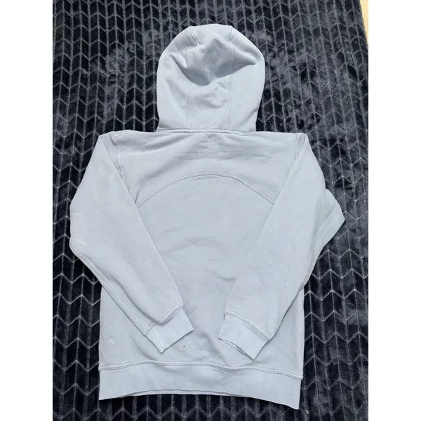 LULULEMON Women's Hoodie Blue Sweatshirt Graphic Spellout All Yours Size 6 - Image 7