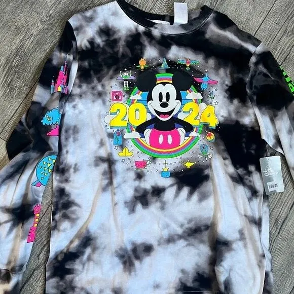 NWT Unisex Medium‎ Walt Disney World 2024 Mickey Spirit Jersey Black and White - Image 2