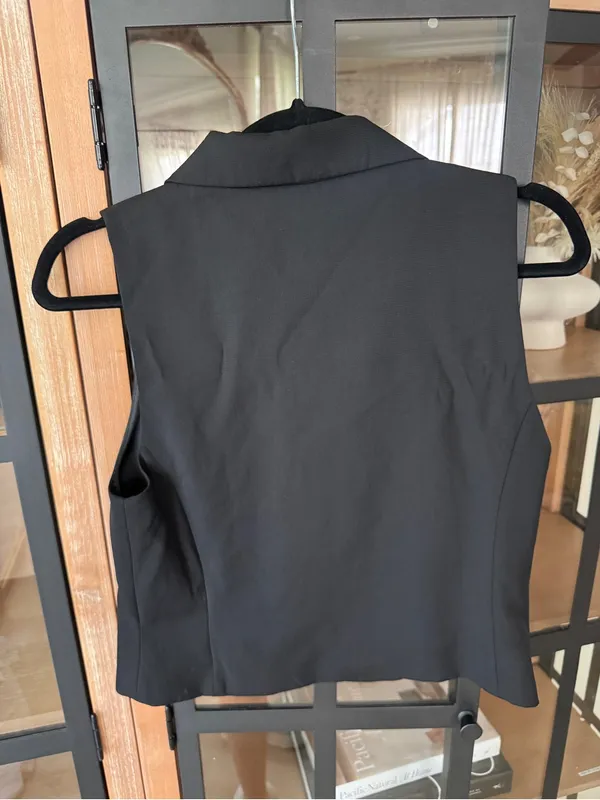 Zara waistcoat tailored vest top sleeveless collar lapel button down - Image 3