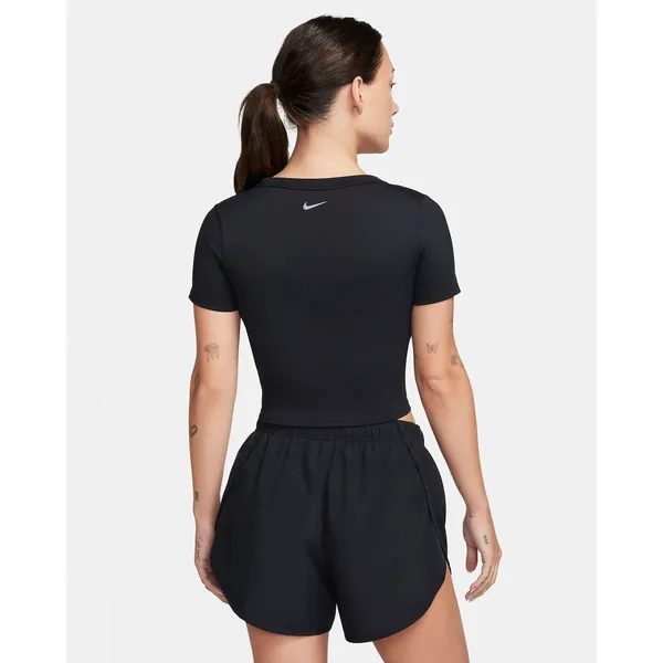 Nike One Fitted Women's Dri-FIT Short-Sleeve Cropped Top BLACK Small NWT - Image 3