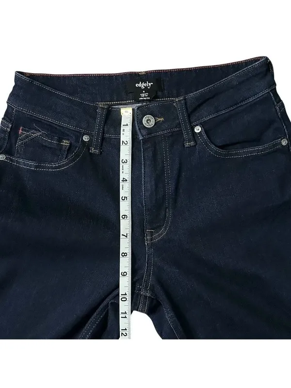 edgely by Maurices Original Fit High Rise Wide Leg Crop Raw Hem Jeans Size 4 - Image 8