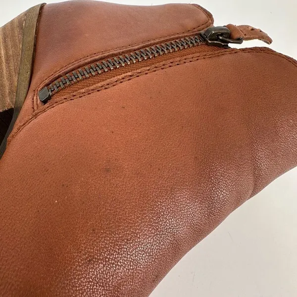 Frye Judith Zip Ankle Bootie Whiskey Cognac Brown‎ Size 7 Double zipper boot - Image 13