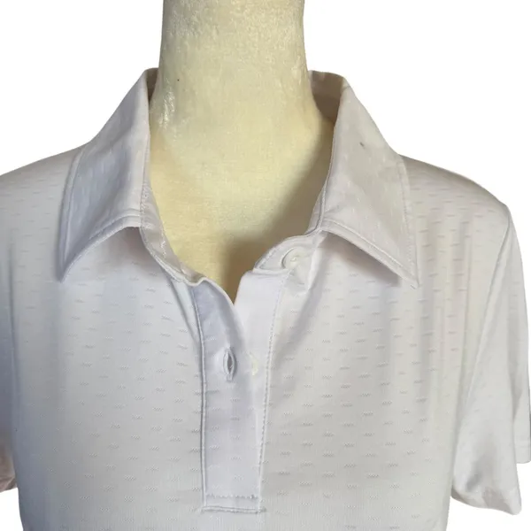 ZYIA Active women's polo shirt white short sleeve collared lightweight small - Image 5