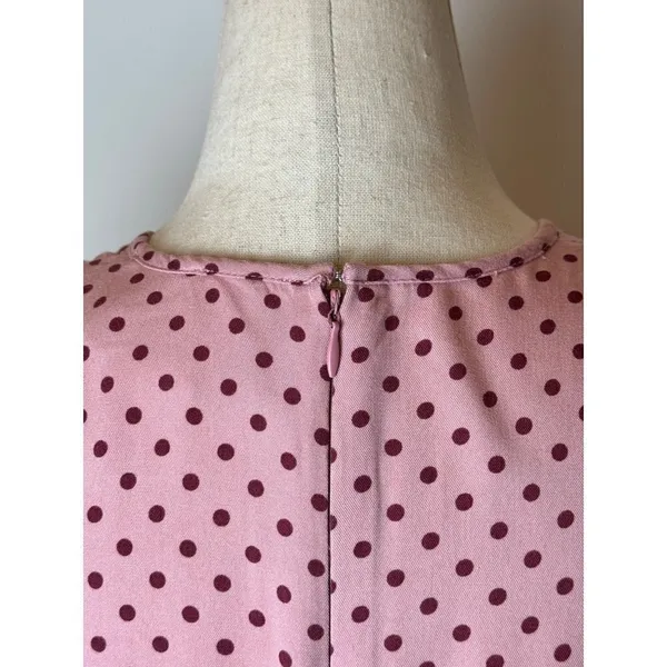 Gal Meets Glam Pink And‎ Red Polka Dot Corinne Fit And Flare Midi Dress Size 4 - Image 10