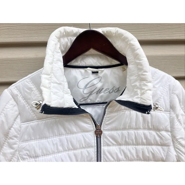 Guess Women's‎ White Puffer Jacket - Size XL - Image 2