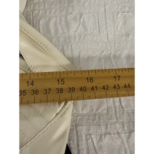 Dolls kill RUDE AWAKENING HARNESS BRA TOP Size Small Club Exx Ivory Faux Leather - Image 12