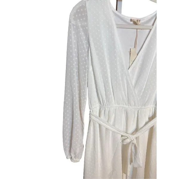Hem & Thread Belle of the‎ Ball Dress White Swiss Dot Mini Dress Sz Small NEW - Image 12